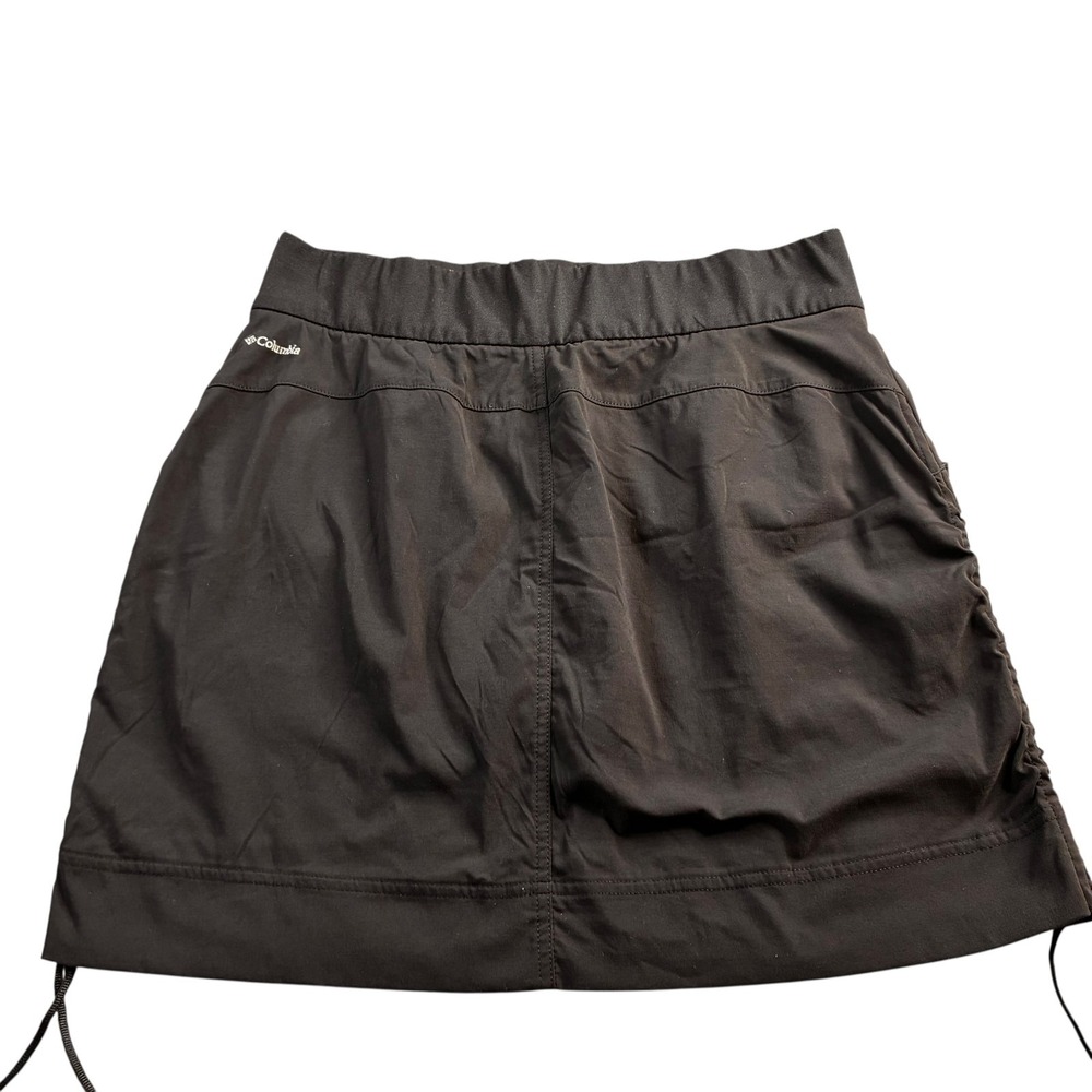 Columbia Women's Mini Skort Black‎ Sz 29 /Med Logo Pocket Drawstring Omni Shield